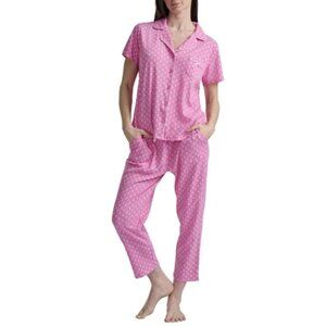 NWOT Karen Neuburger Women's L Pajama Pink Set Crop Pants